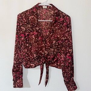 Wilfred Silky Tie-Front Blouse